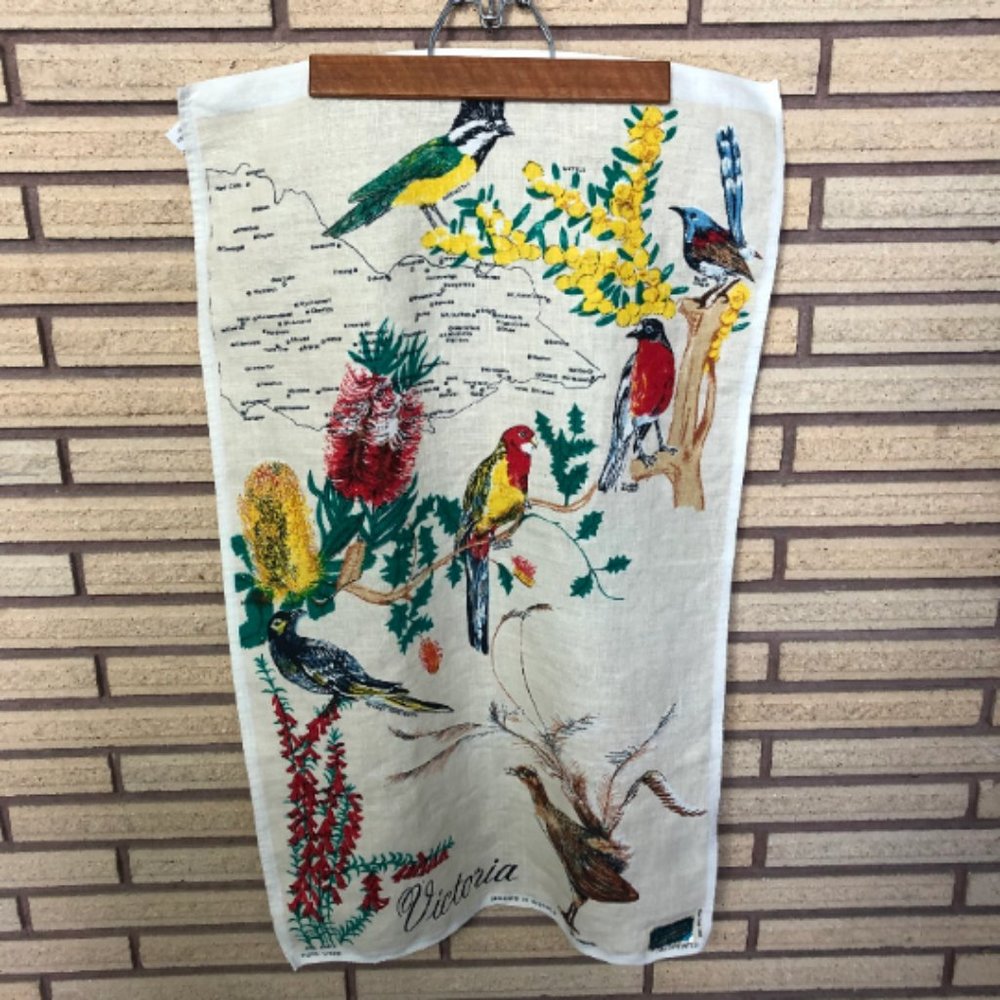 Vintage Australian Tea Towel - Linen Tea Towel - Australian Souvenir - Kitchen